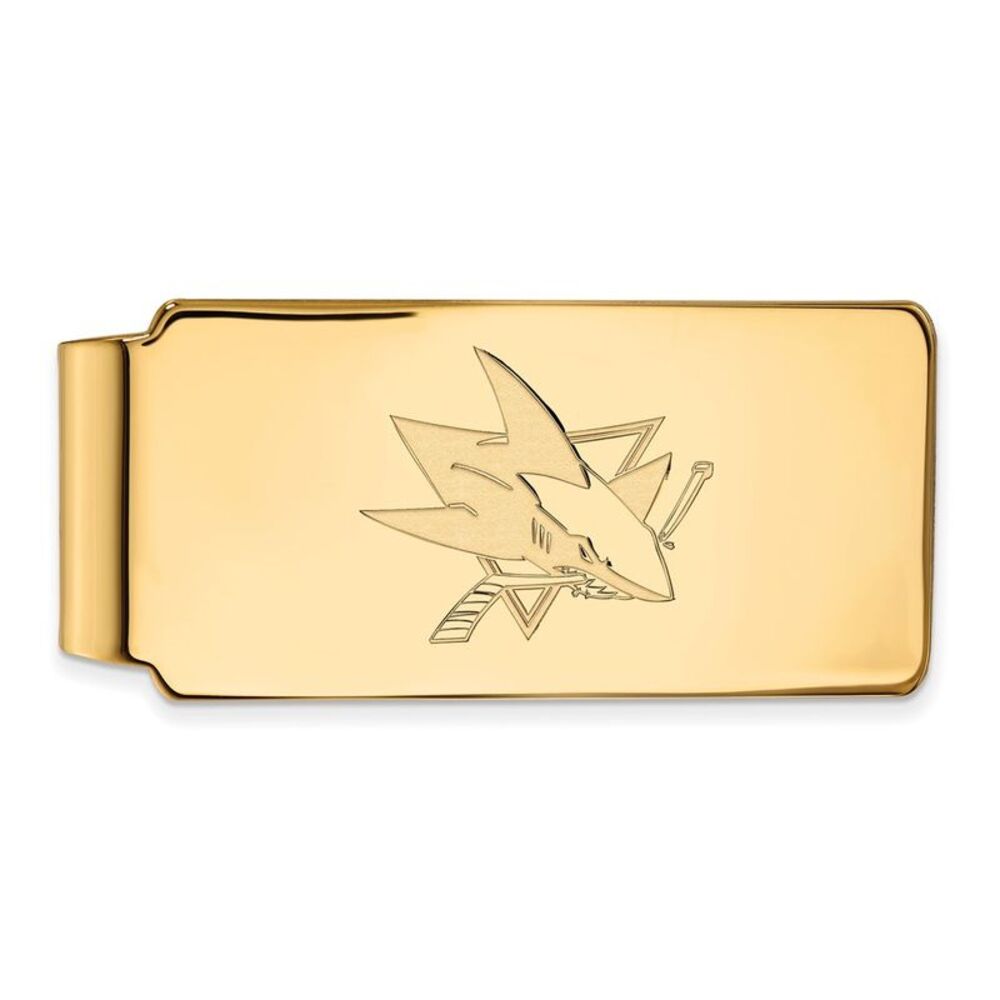 10k Yellow Gold NHL San Jose Sharks Money Clip